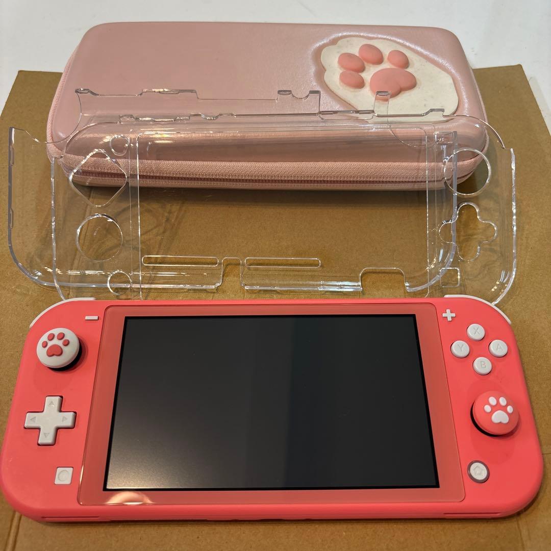 Nintendo Switch Lite ピンク 肉球デザイン　クリアカバー Nintendo Switch - ピンク肉球 可愛い♡Switch liteケースカバー