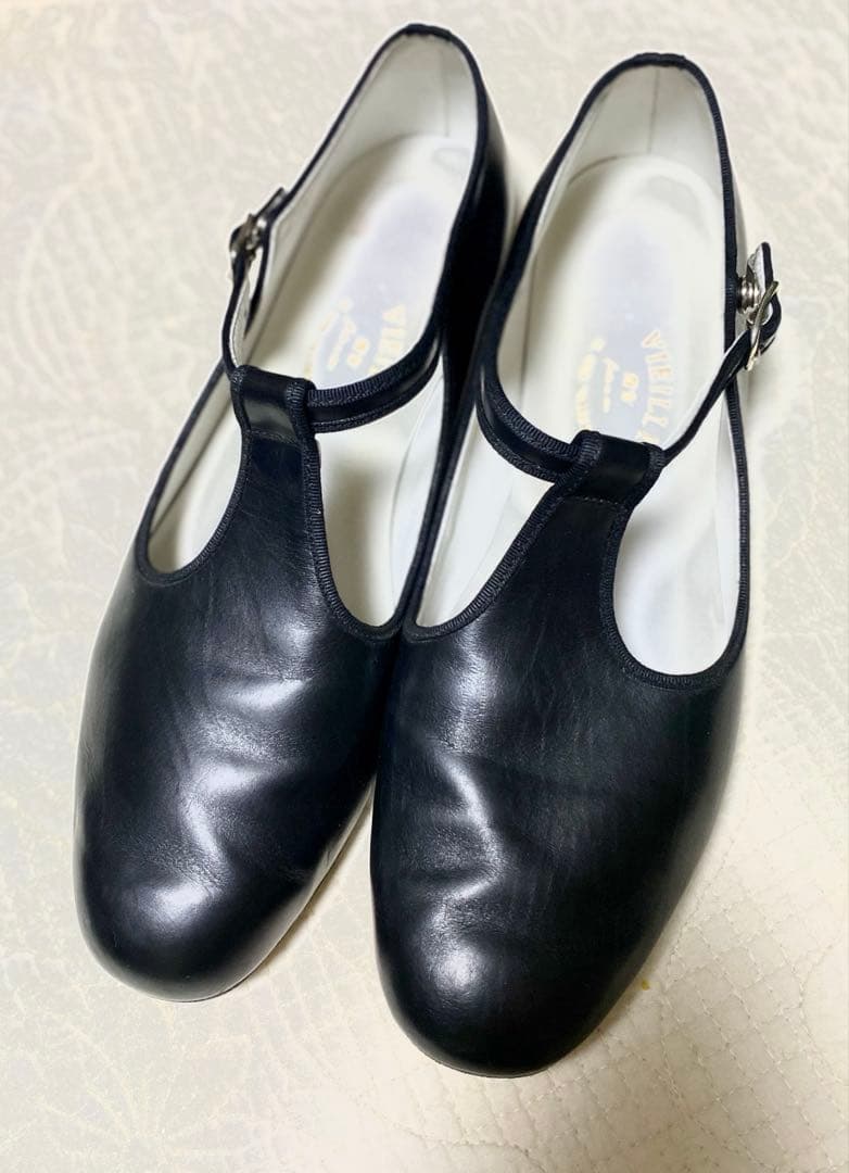 VIEILLE ブラックレザー ストラップシューズ tb-2409-10_1.jpg