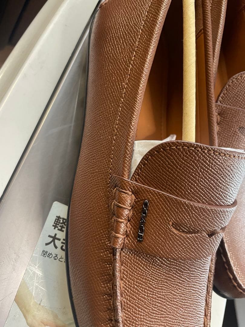 ブラウンレザーシューズcoach26.0 - メルカリ