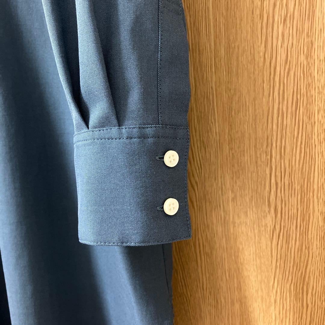 OURHOME 胸元切り替えロングシャツ ダークブルー - メルカリ