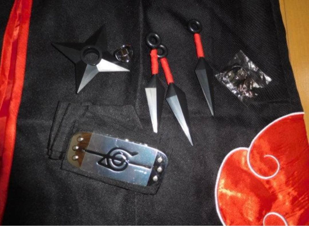 ウィッグ付き】NARUTO うちはイタチ 暁 コスプレ8点セット【洗濯消毒済