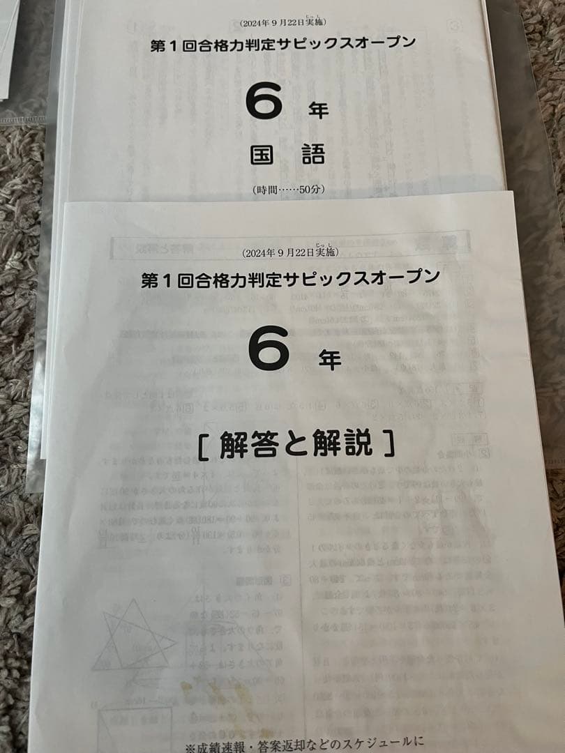 2025年受験組】6年 合格力判定サピックスオープン第1〜4回 全4回分