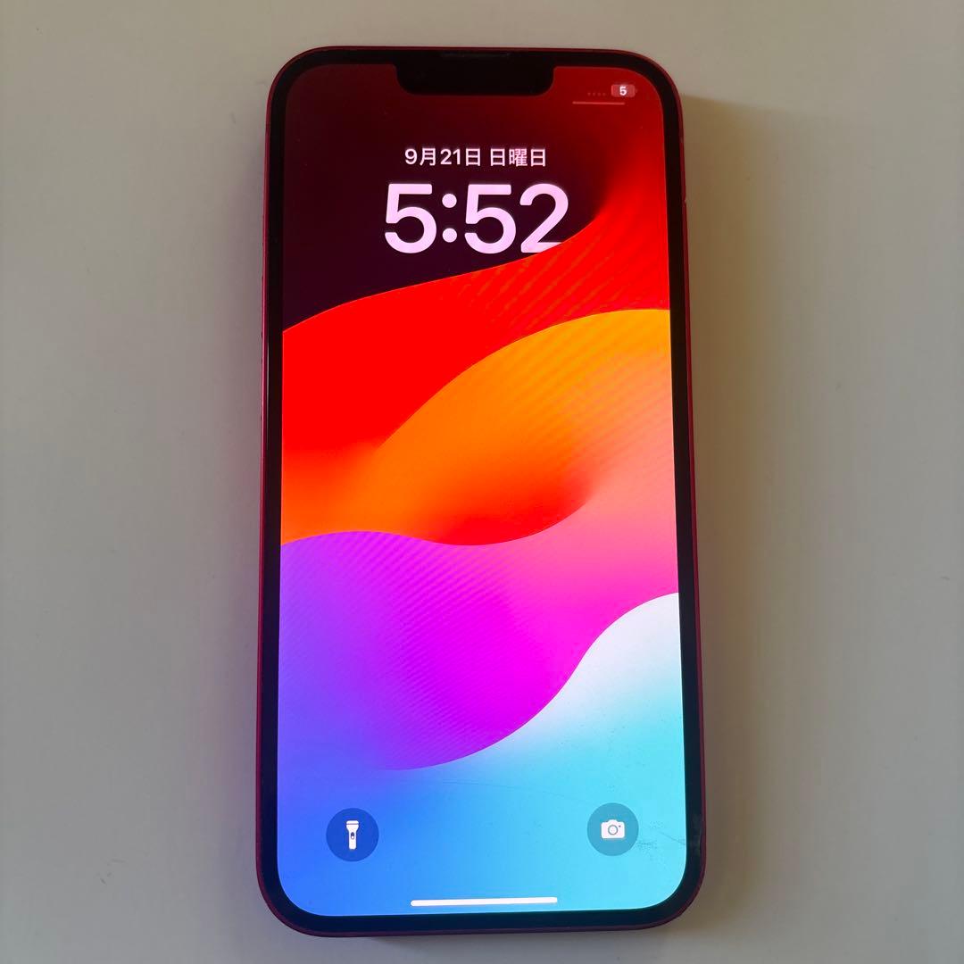 iPhone 14 128GB レッド 画面割れなし フレーム少し傷あり動作良好