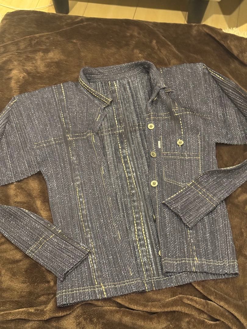 Pleats Please ダークブルー 長袖シャツ　サイズ3 中古・古着通販】PLEATS PLEASE (プリーツプリーズ) ハイネック