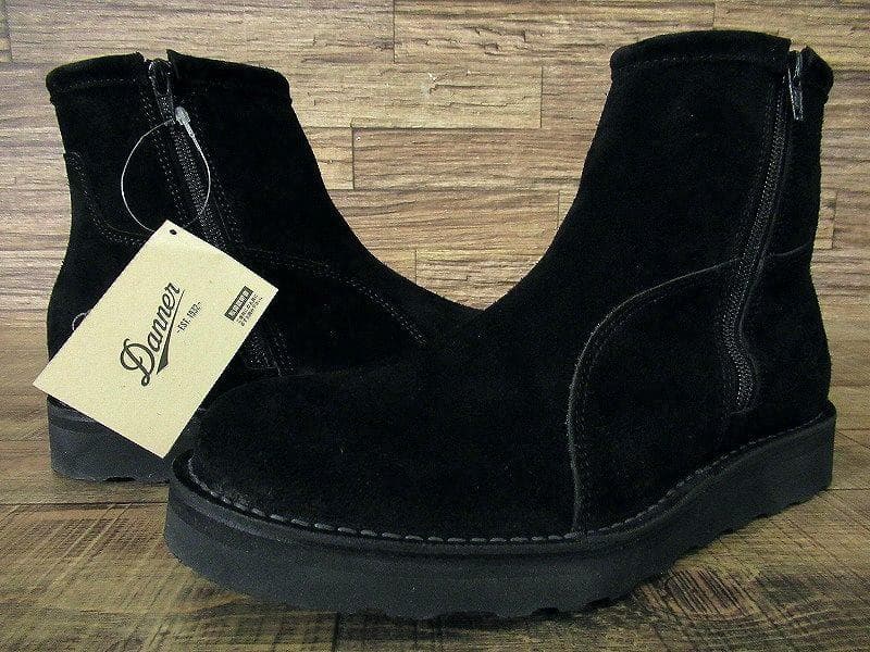 廃盤 新品 ダナー スエードレザー サイドジップ ワーク ブーツ 黒 25.5①