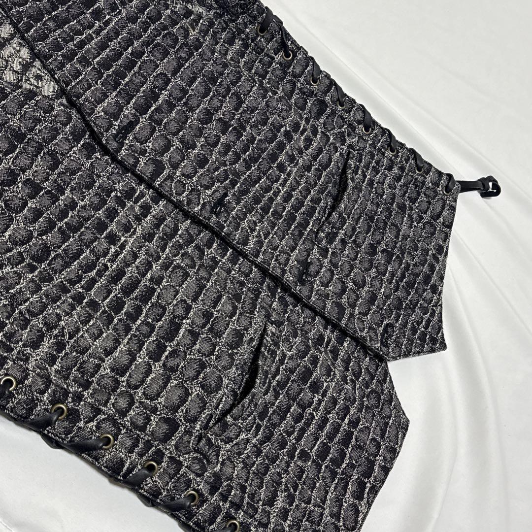 美品 児島ジーンズ クロコダイル柄 ベスト Lサイズ