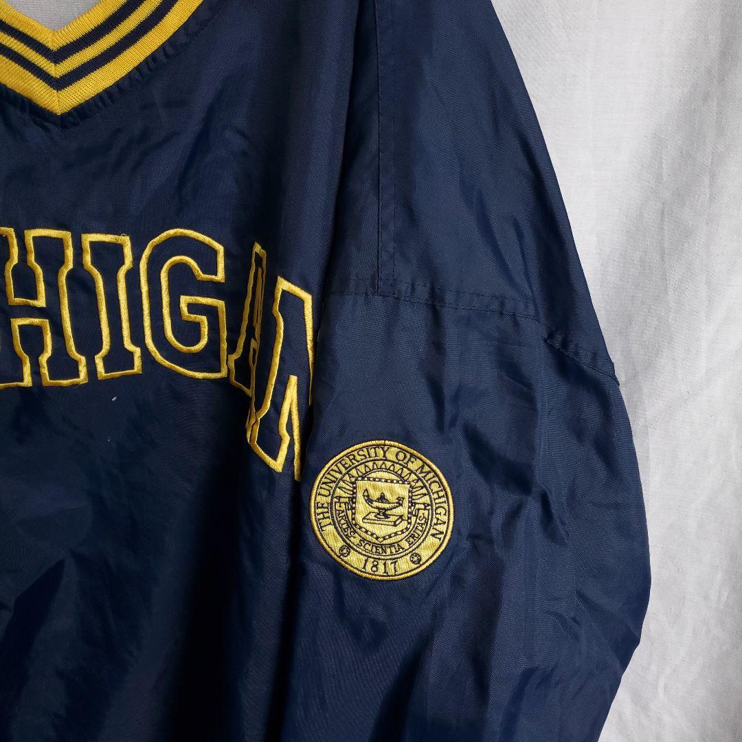 90s プルオーバーナイロンジャケット カレッジロゴ刺繍 ミシガン大学