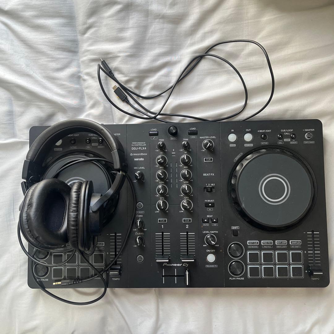 DDJ-flx4 オーディオテクニカ　ヘッドフォン付き DDJ-400後継機種】 Pioneer DJ DDJ-FLX4 DJ 初心者セット [本体+