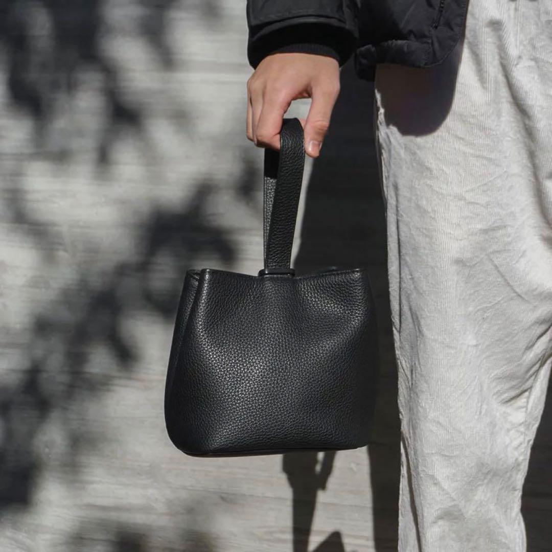 新品未開封】HashTag／ハッシュタグ／巾着レザーバック／ブラック