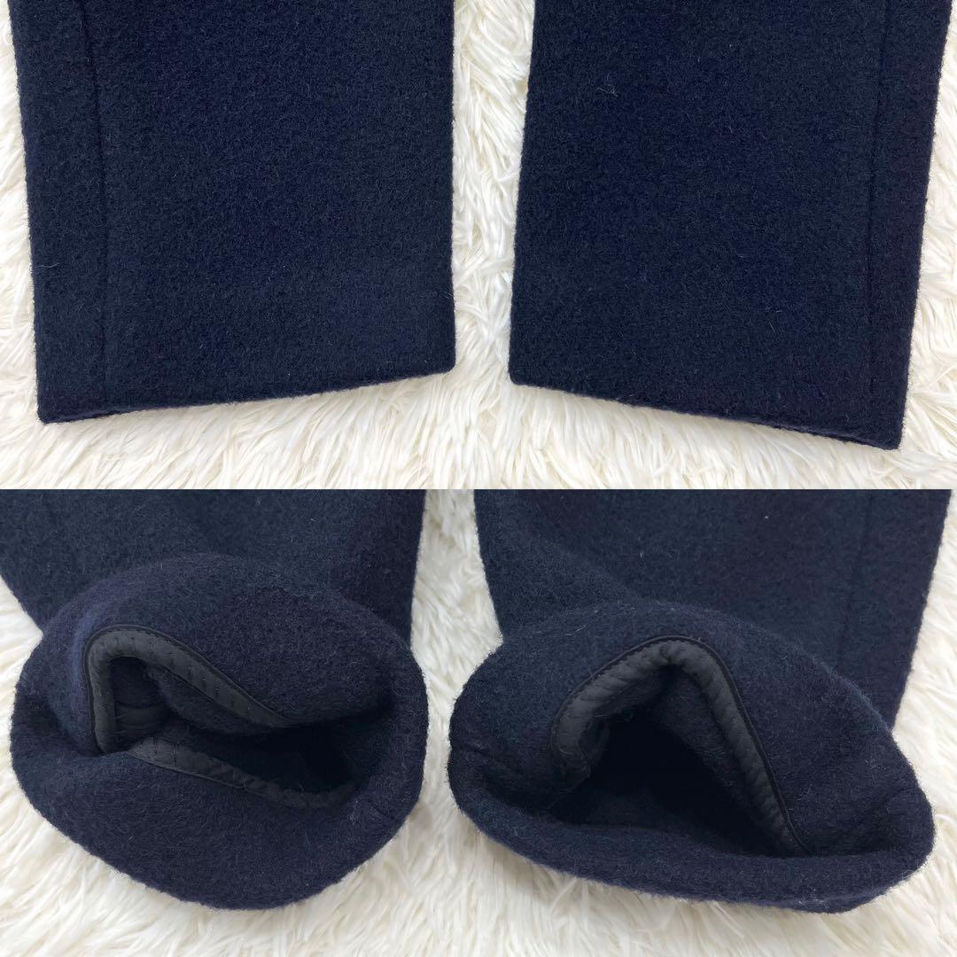 ダントン】 ウールモッサ Vネック ノーカラー ジャケット 40 ネイビー