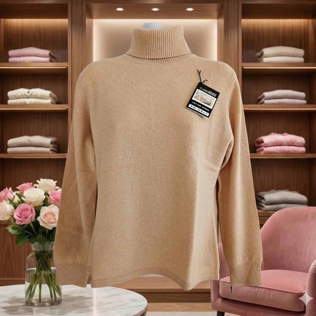 アリエス 新品タグ付 カシミヤ100% タートルネックニット ベージュ