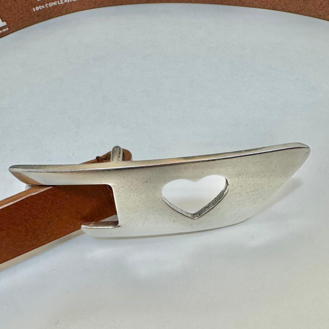 美品】DIESEL 牛革 ハートバックルベルト 80㎝ ブラウン - メルカリ