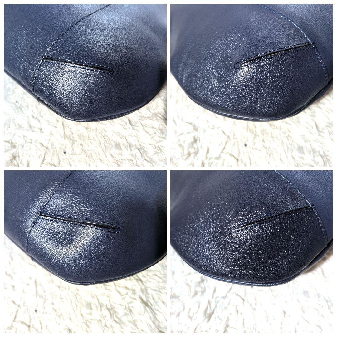 極美品 A4◎】ハマノ ペアシェイプ トートバッグ カデナ シボ革