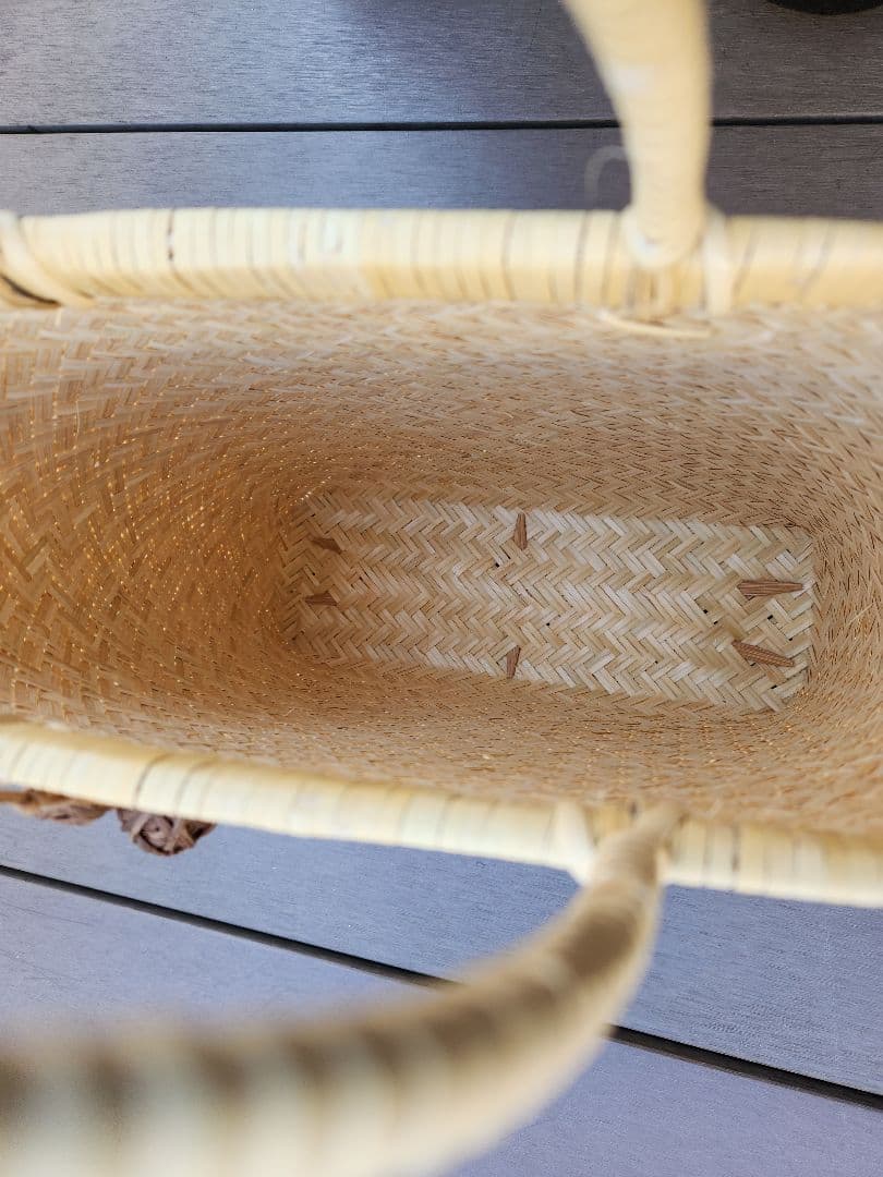 国産鳥越竹細工 すす竹かごバッグ 希少品 - メルカリ