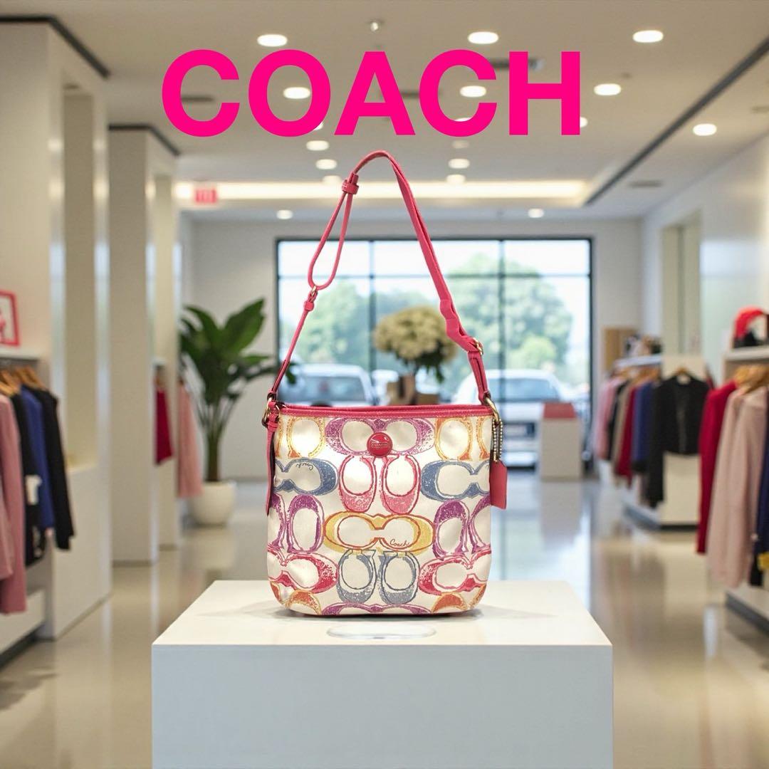 COACH】マルチカラー☆シグネチャー☆ショルダーバッグF23545【コーチ