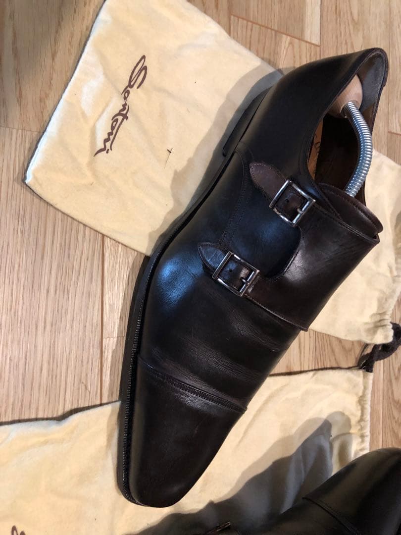 サントーニ　ダークブラウン　ダブルモンク　11 1/2(29.7cm)