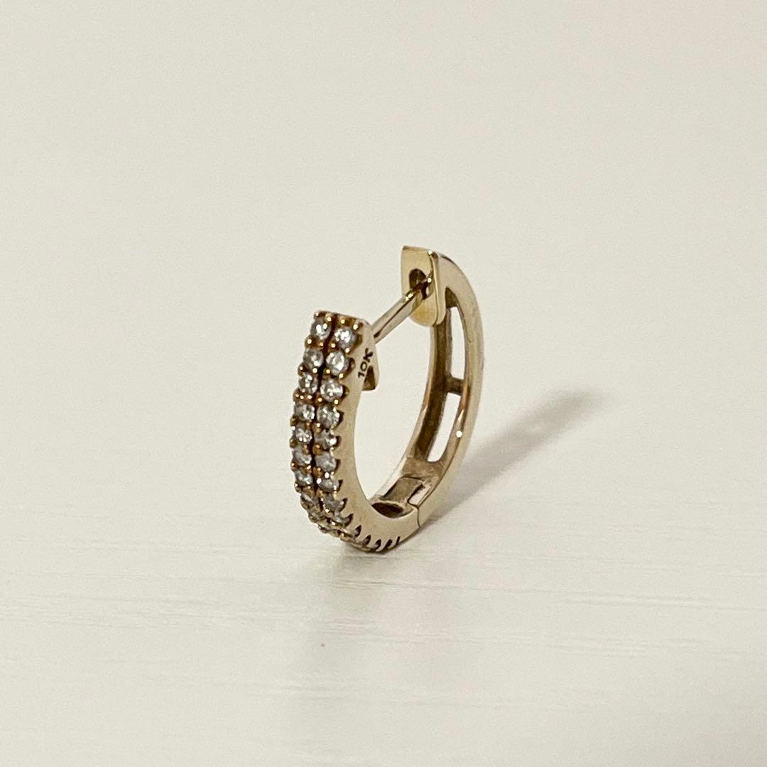 AVALANCHE (アヴァランチ) 10K YG 天然ダイヤモンドフープピアス