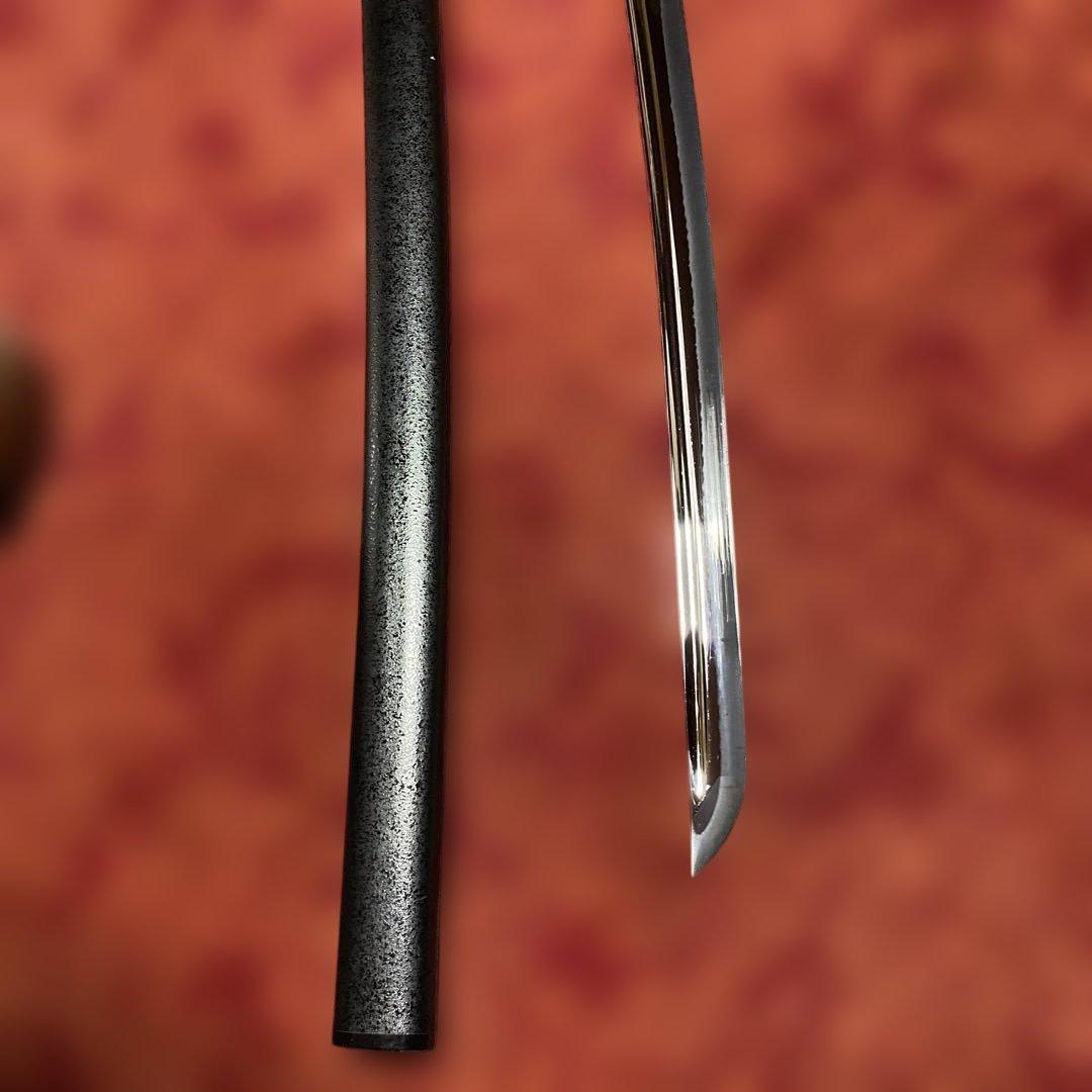 豪華居合刀 黒革巻柄 鶴松図楕円鍔 黒梨地鞘 - メルカリ