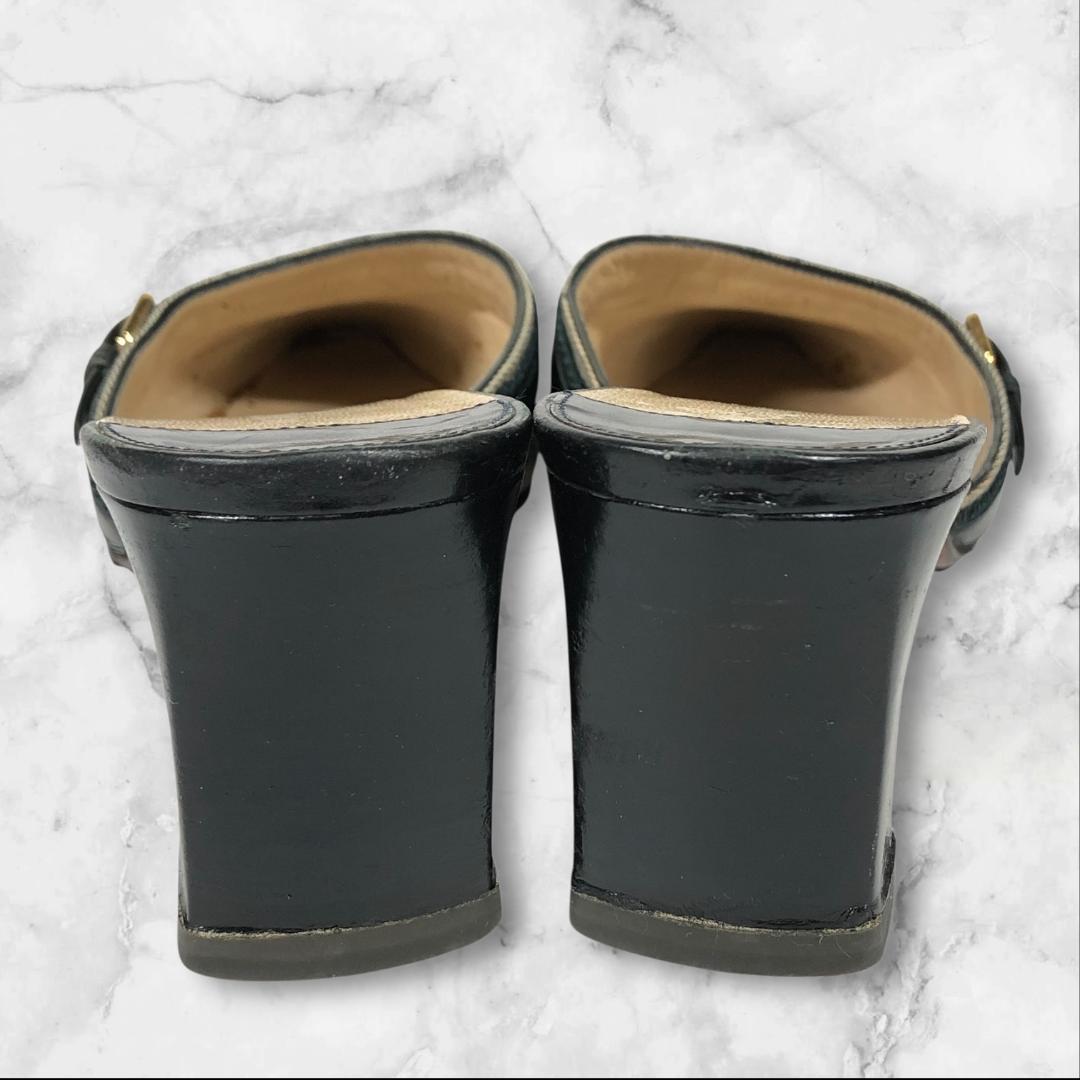 ルイヴィトン 靴 24.5cm モノグラムミニ ミュール パンプス サンダル