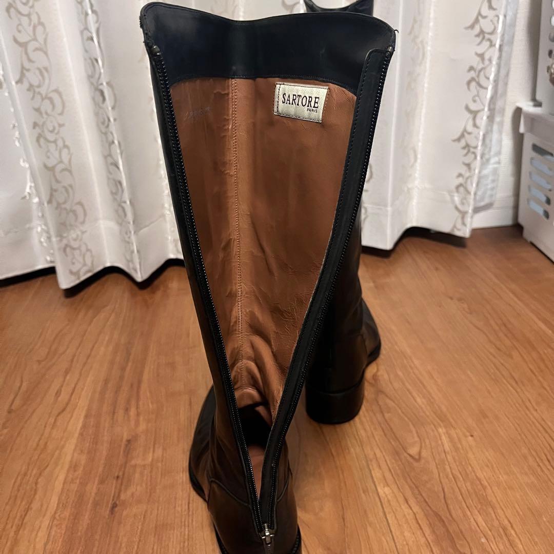 SARTOREサルトル　ブラック ジョッキーブーツ　37.5 24.5cm