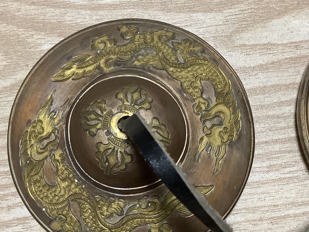 《 チベット密教　新品 》 最高級　ティンシャ　チベタンベル　ドラゴン　羯磨杵