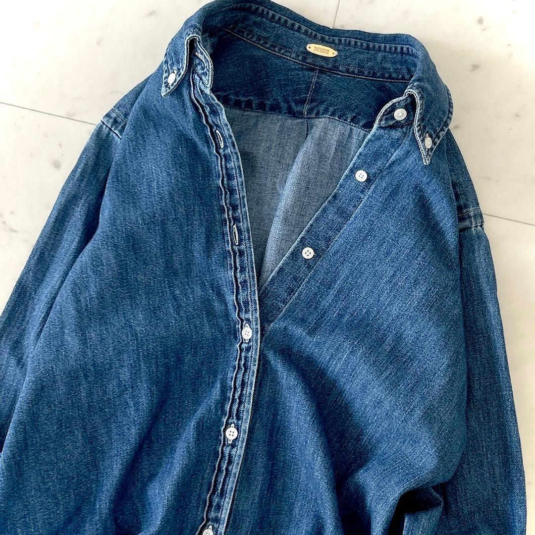 美品 MUSE ドゥーズィエムクラス コットン デニムシャツ ボタンダウン