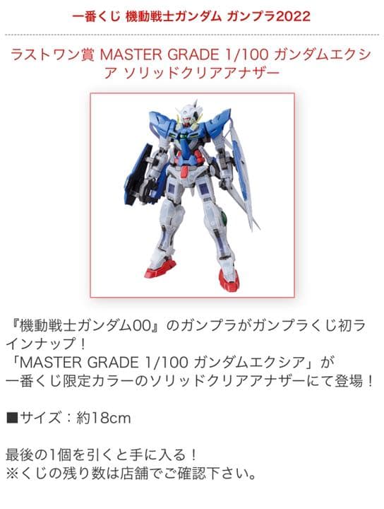 ガンダム 1番くじ ラストワン MGガンダムエクシア ソリッドクリア