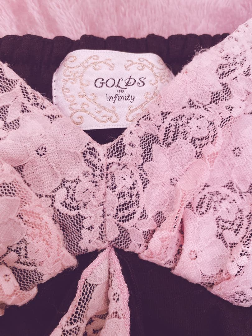 【希少】ゴールズインフィニティー ブラック×ピンクキャミソール 平成ギャル 姫系