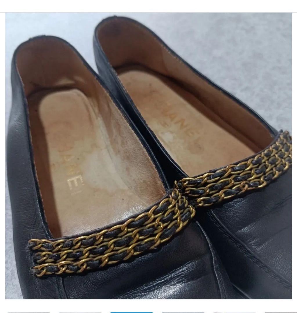 定価約20万【CHANEL シャネル】バレエシューズ パンプス チェーン