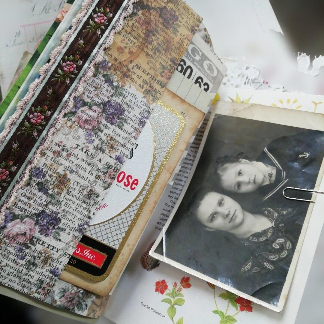 vintage pinkジャンクジャーナル 雑記帳 ヴィンテージ お花と子ども