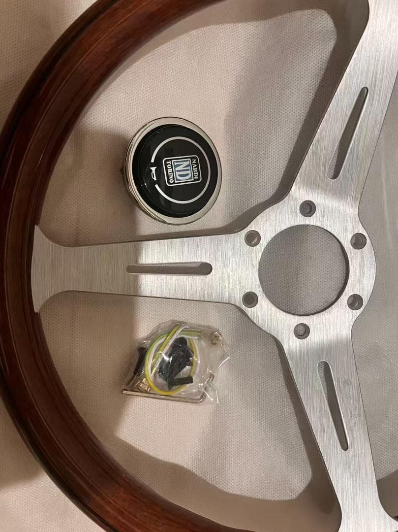 NARDI ステアリング 35パイ ウッド調/黒色線/シルバー 350mm - メルカリ