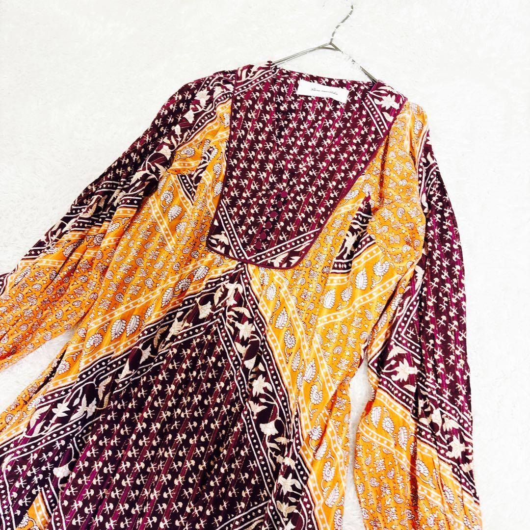 Sara mallika サラマリカ ブロックプリントドレス ボヘミアン 総柄