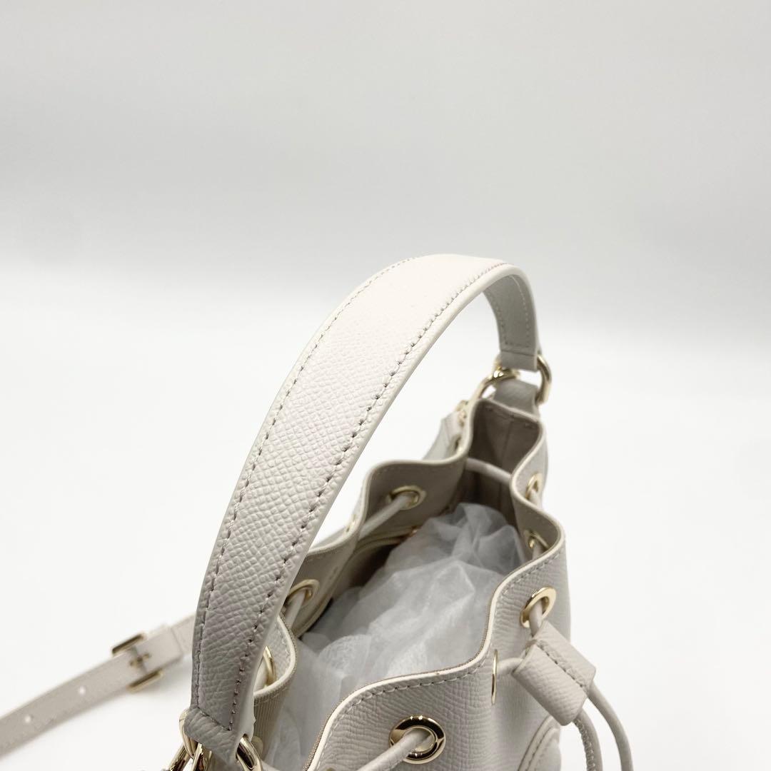 未使用級 現行 フルラ クリオ バケットバッグ レザー 2way アーチロゴ