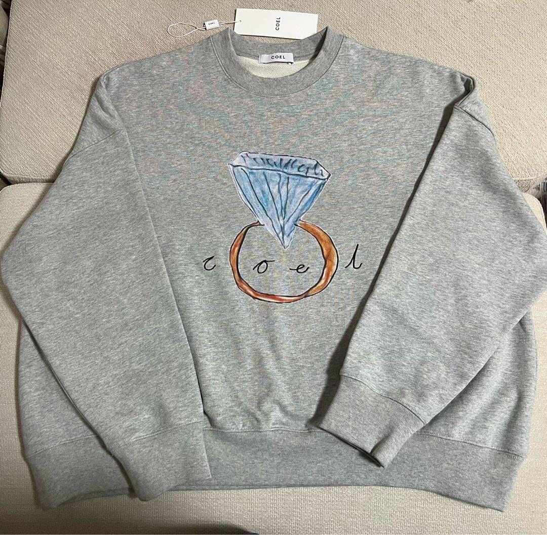 美品試着のみ】COEL ダイヤプリントスウェット グレー ヨンア