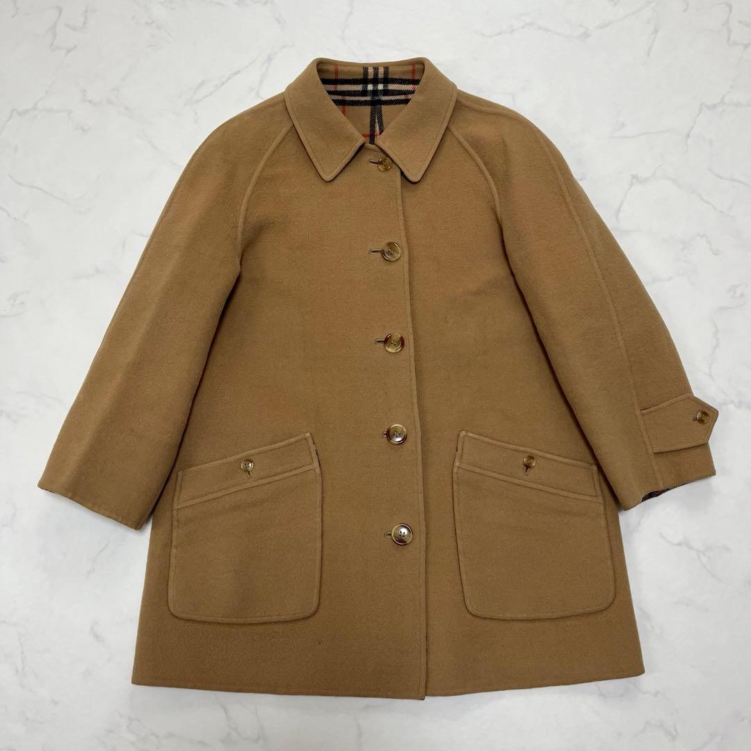 希少 バーバリー リバーシブルコート ノバチェック ダブルフェイス 三