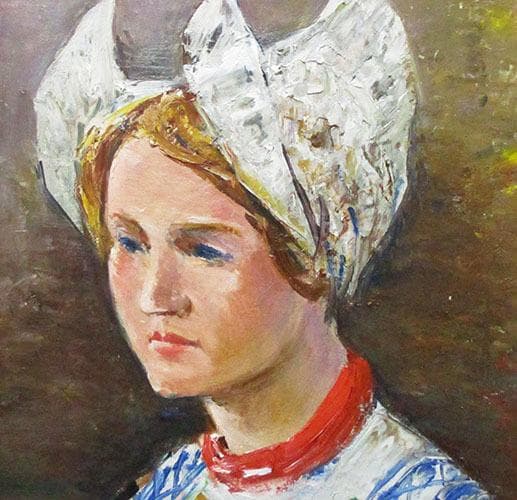 鵜飼幸雄 タイトル「オランダの女」 F4号 油彩」額装 - メルカリ