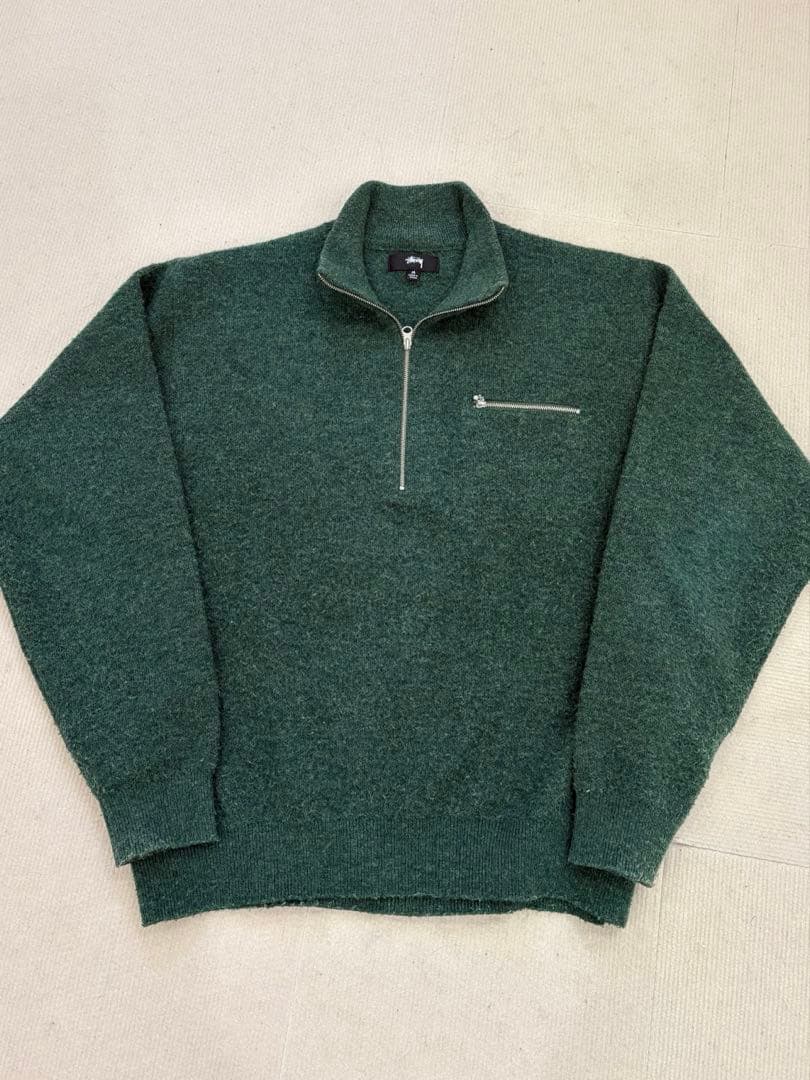 Stussy ハーフジップセーター M Stussyハーフジップトレーナー M グレー