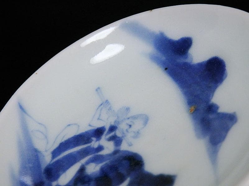 古伊万里 染付 笛吹童子に牛の図 豆皿 C873AS-BWn - メルカリ