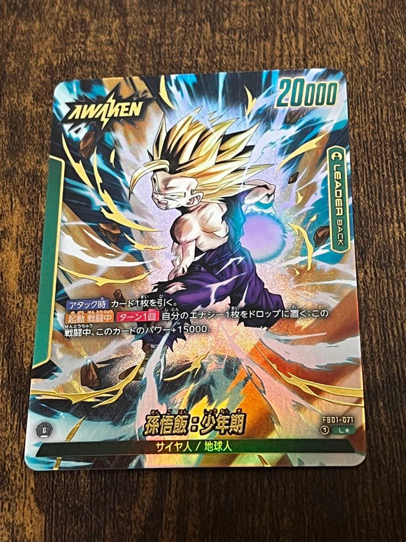 ドラゴンボールカードゲーム覚醒の鼓動 孫悟飯 少年期リーダーパラレル ドラゴンボールカードゲーム 孫悟飯 少年期 リーダーパラレル 覚醒の