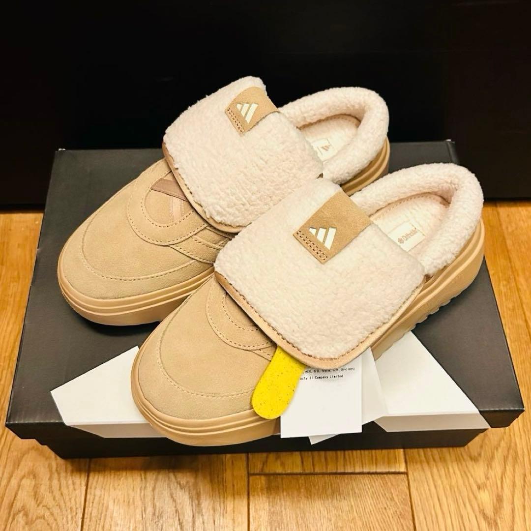 韓国限定】adidas アディダス24.5㎝ ボア付き サンダル ブラウン