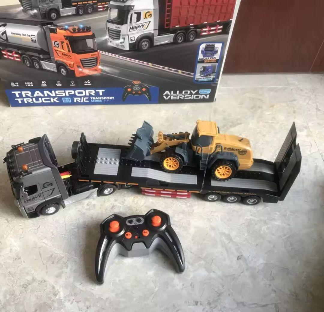 新品】重機運搬トレーラー ラジコン 鉄製！リアルサウンド＆LEDライト