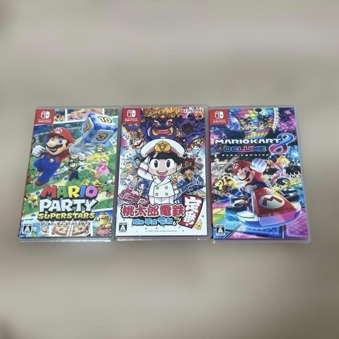 【3点セット】Switchカセット マリオカート マリオパーティ 桃太郎電鉄 新品・未開封【2本セット】桃太郎電鉄ワールド 地球は希望でまわってる