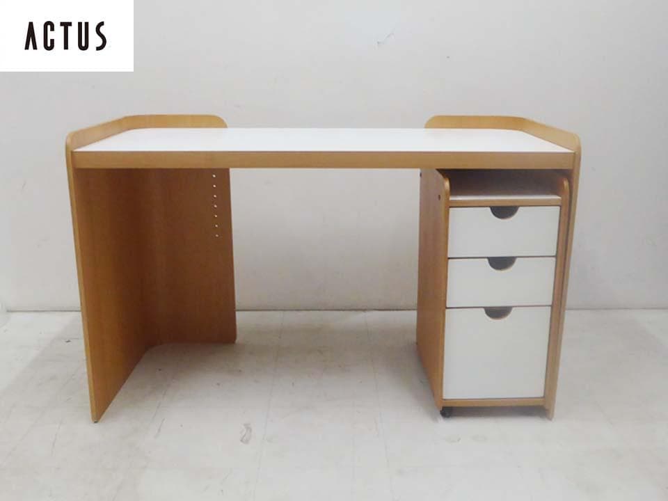 ■ACTUS ■アクタスキッズ ANFUN デスク 机 学習机 袖机付 ビーチ材 rocas-desk_01.jpg