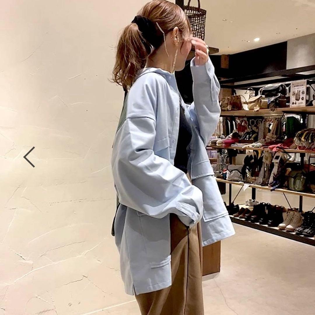 新品】niko and… ニコアンド てぃらバック切り替えシャツ ライトブルー