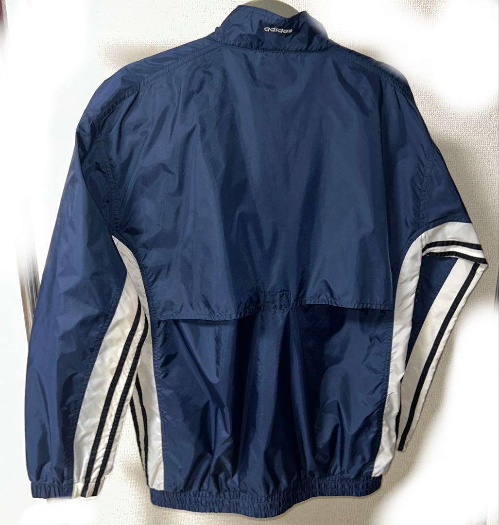 90sアディダス古着adidasナイロンジャケット刺繍ロゴネイビー - メルカリ
