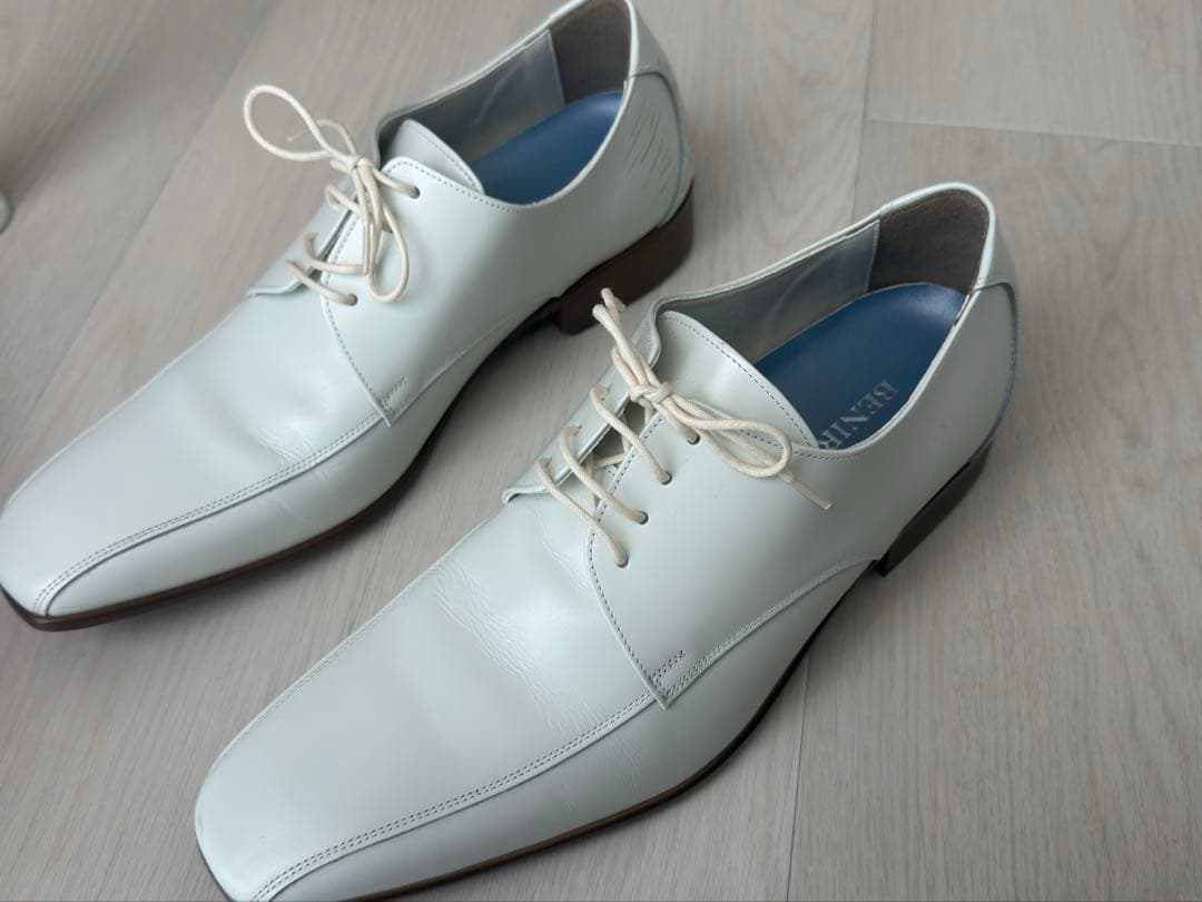 BENIR 新郎 ウェディング シューズ メンズ ブライダル ホワイト 26