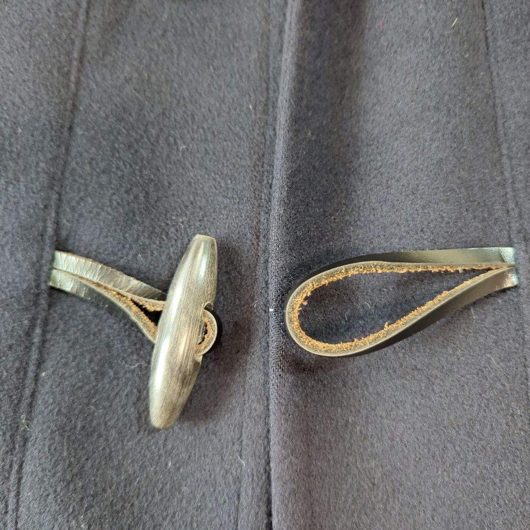 麻布テーラー カシミヤ100% ネイビー ダッフルコート フード着脱可 M