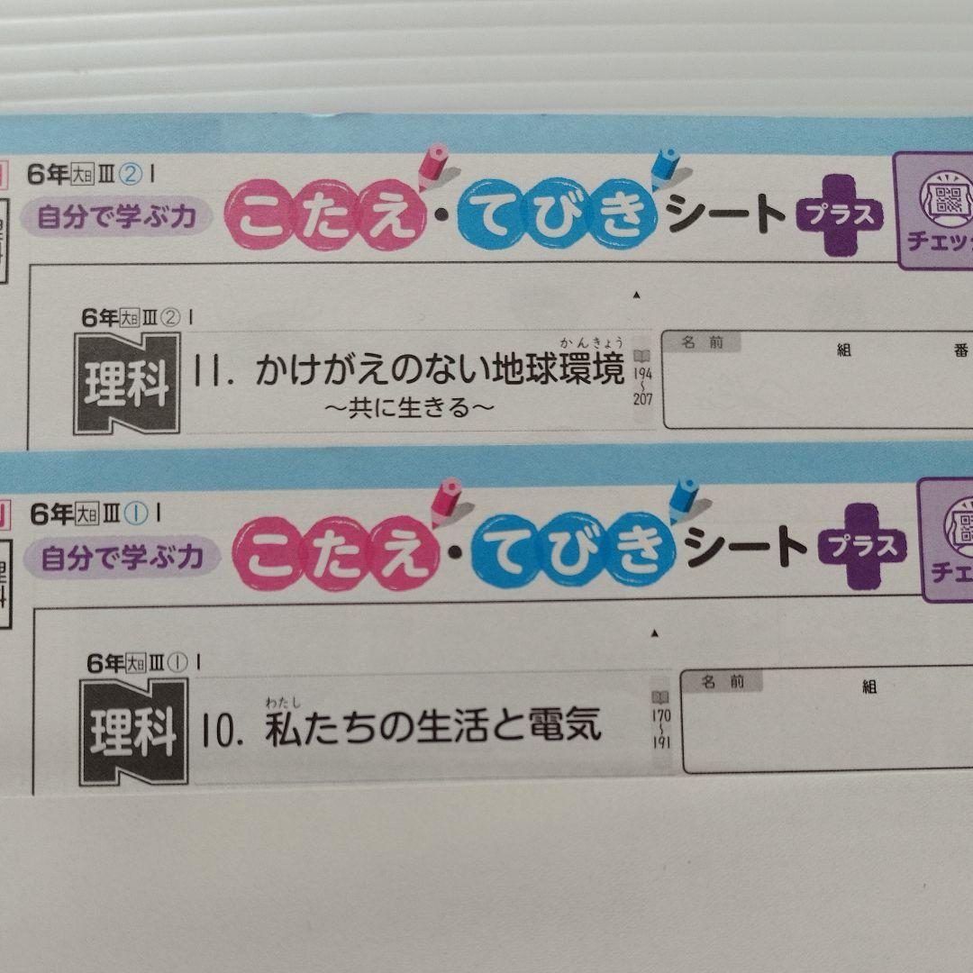 カラーテスト 6年 小6 小学生 理科 テスト 答え 大日本図書 - メルカリ
