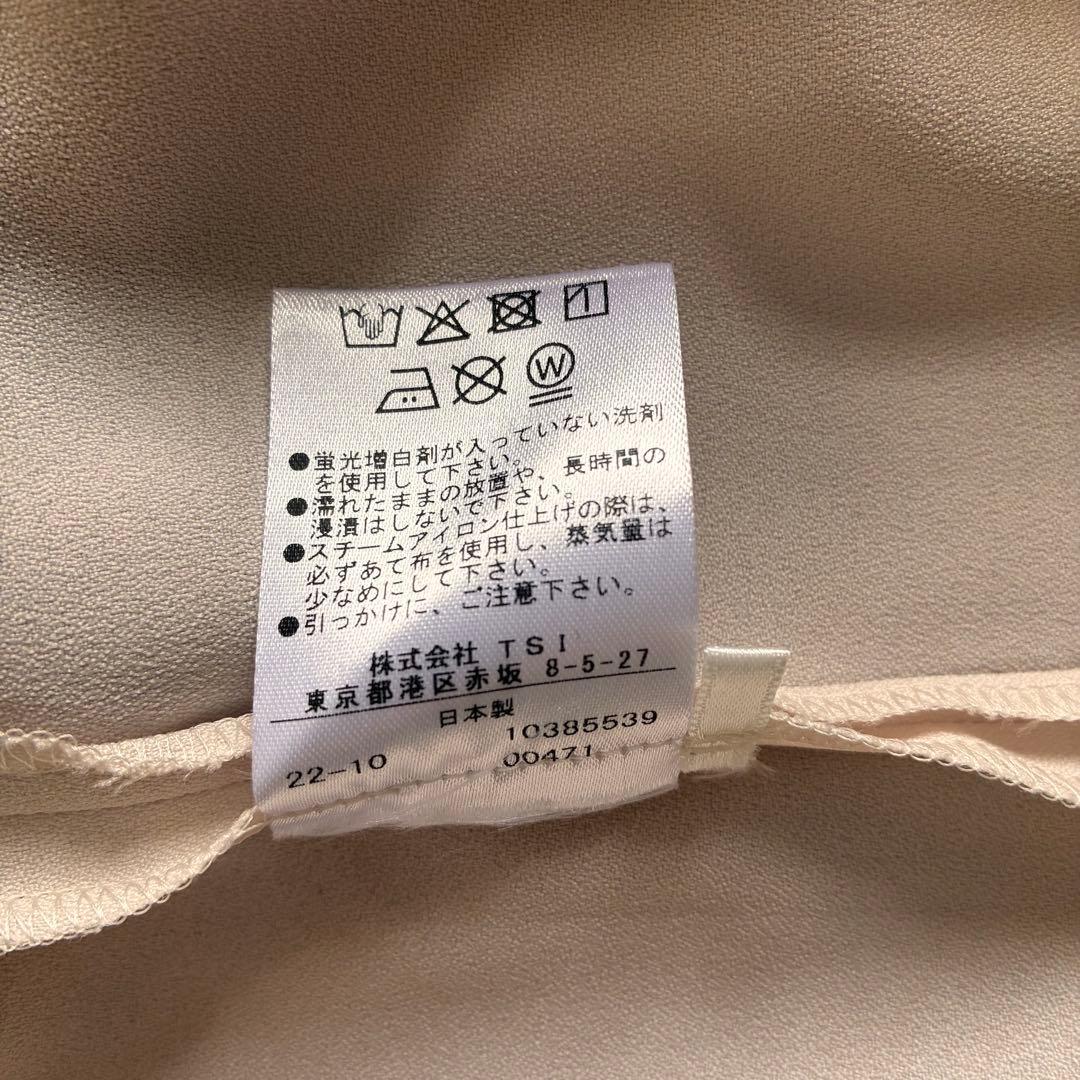 美品 アドーア バイカラー ジョーゼット ブラウス ライトベージュ