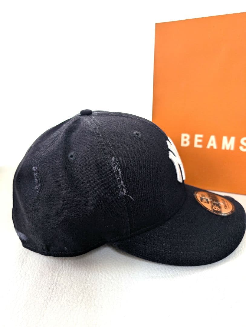 ビームス✕ニューエラ ダメージ キャップ ☆ヤンキース☆ネイビー帽子